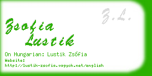 zsofia lustik business card